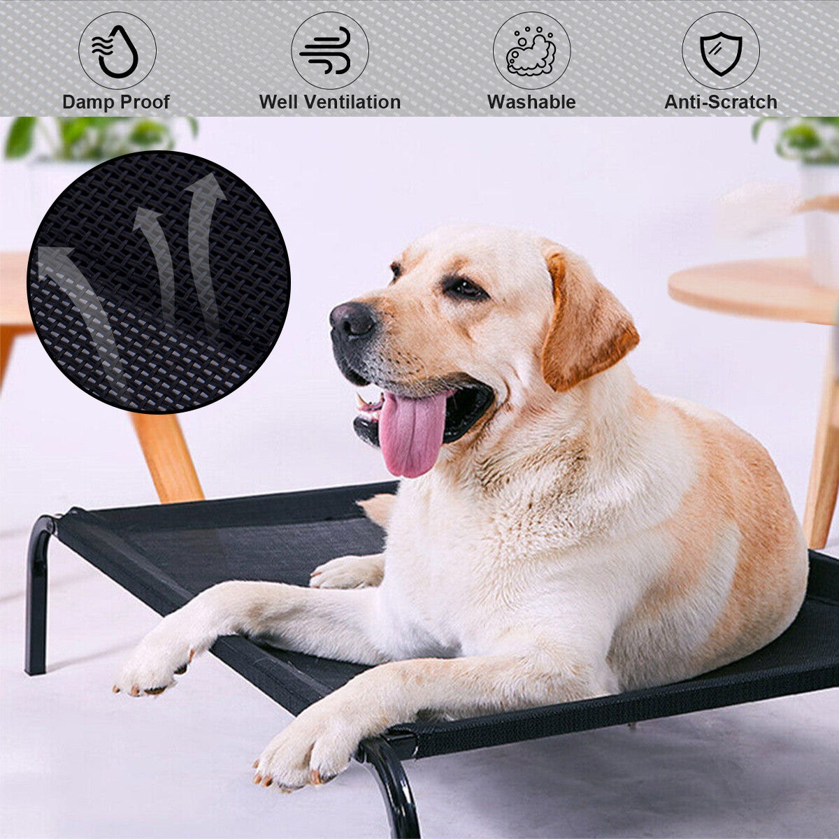 Heavy Duty Pet Raised Bed Elevated Trampoline Hammock Cat Dog Raised Deluxe AU