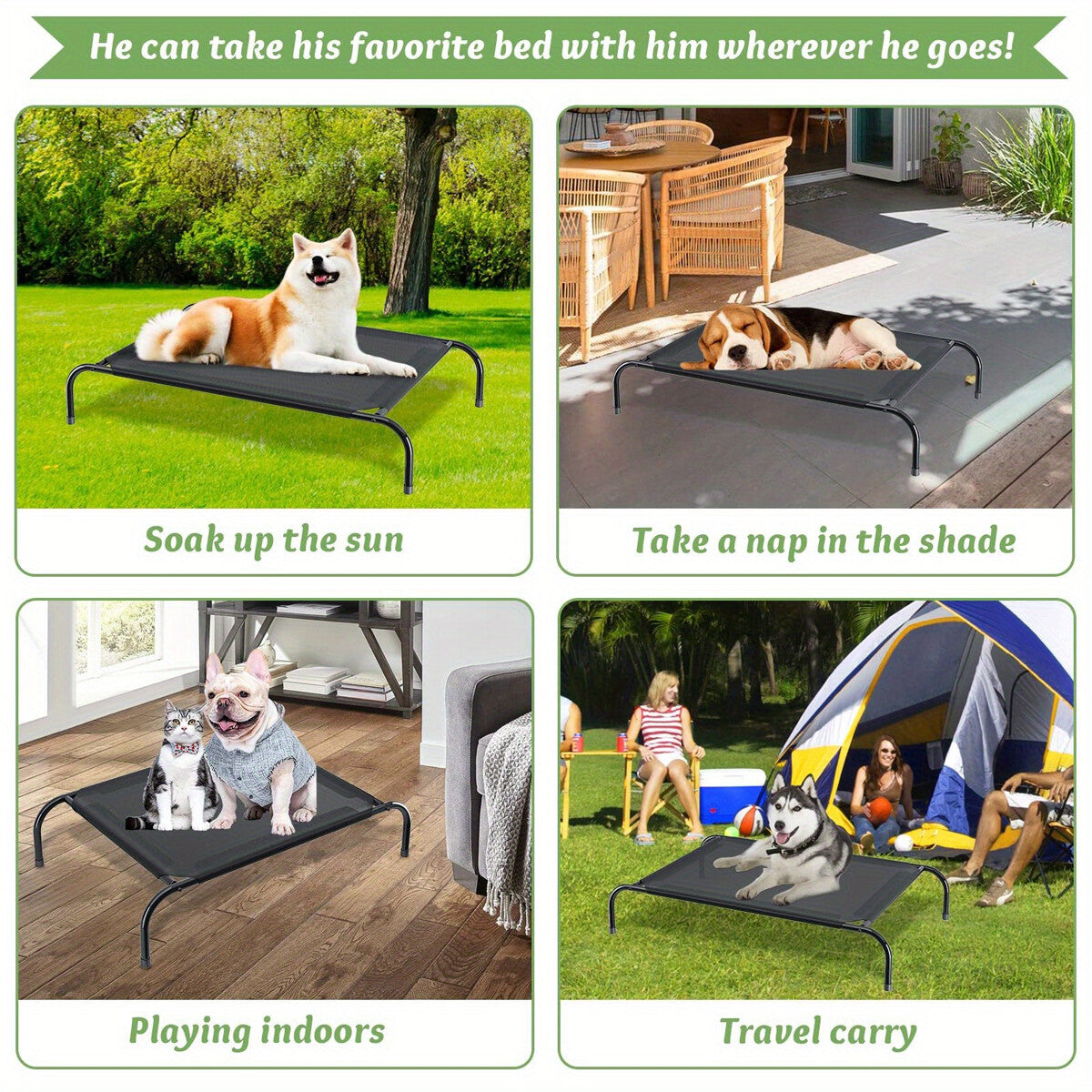 Heavy Duty Pet Raised Bed Elevated Trampoline Hammock Cat Dog Raised Deluxe AU