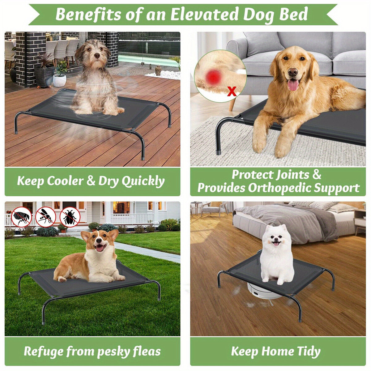 Heavy Duty Pet Raised Bed Elevated Trampoline Hammock Cat Dog Raised Deluxe AU